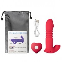 Thrusting Wearable Vibrator with Heating Function 24 Function w/Remote Control Red